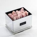 Acrylic Silver Mirror Flower Box with Lid